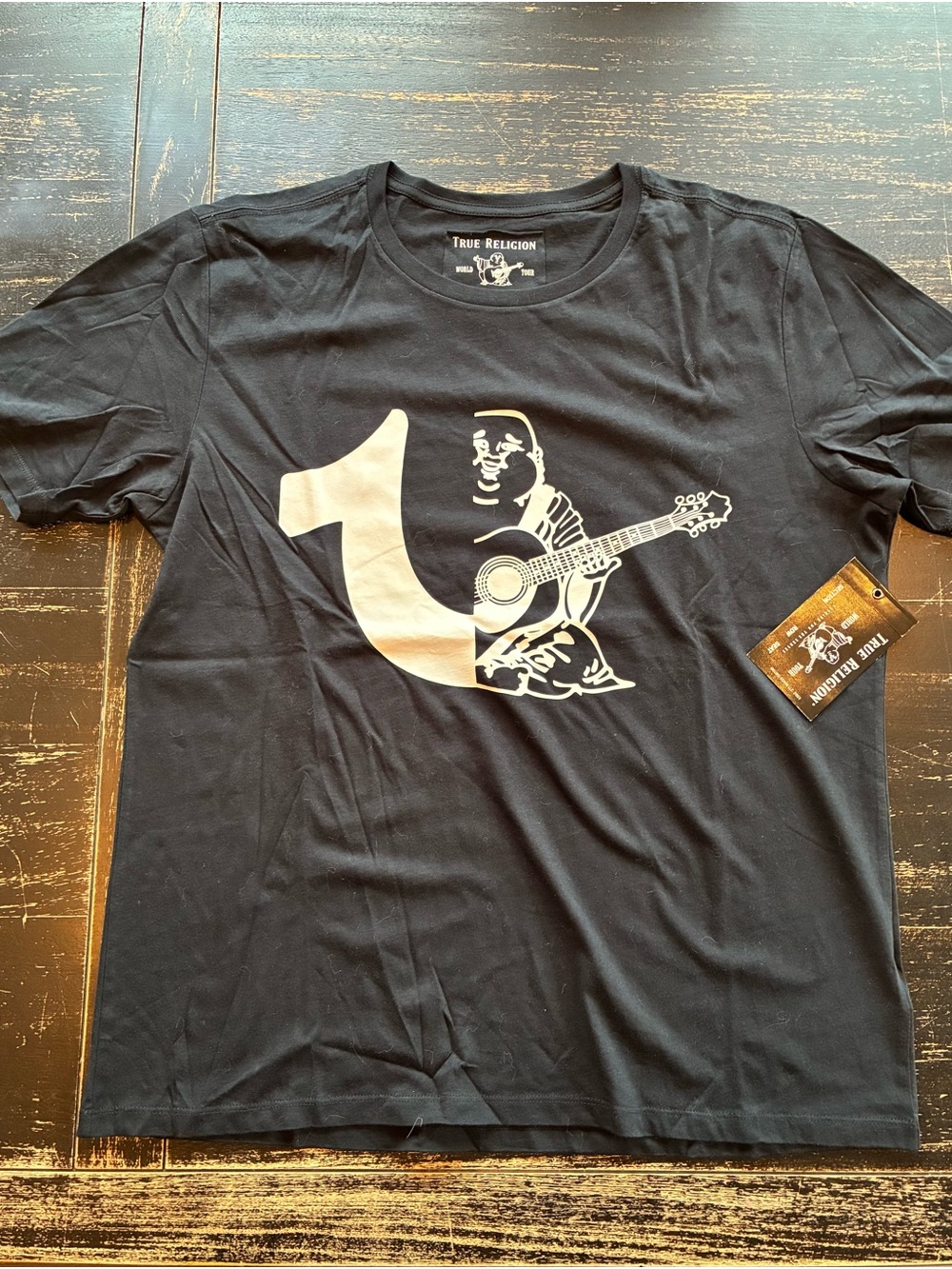 True Religion Men’s Black Graphic Logo T‑Shirt size XL - Brand New